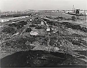 Meadowland, Amtrak, Path, NJ Turnpike and Passaic River from International Salt, Harrison