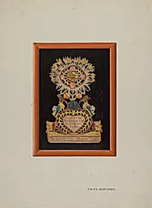 Memorial-Pennsylvania Fractur and Cut-out Commemorating Jacob Bauer