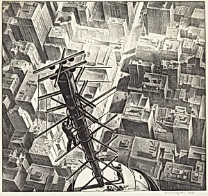Men Atop Manhattan Skyscraper