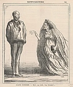 Merci, ma vieille, trop décrépite! ... by Honoré Daumier
