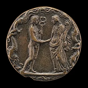 Mercury Shaking Hands with a Personification of the Church [reverse]