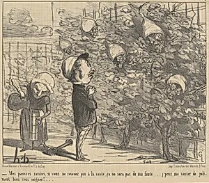 Mes pauvres raisons, si vous ne revenez pas à la sauté... by Honoré Daumier