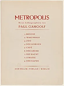 METROPOLIS, Neun lithographien von PAUL GANGOLF...