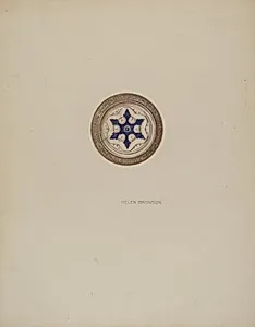 Mirror Support - Blue Six Point Star