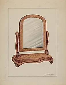 Mirror with Wood Base