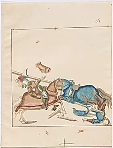 Mock Joust of War with Flying Shields by German 16th Century