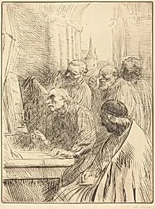 Monks at Church (Les moines a l'eglise) by Alphonse Legros
