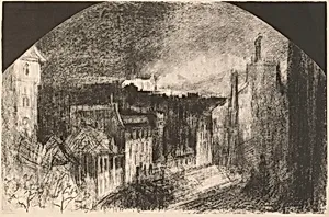 Montmartre le 14 Juillet (Bastille Day in Montmartre) by Félix-Hilaire Buhot