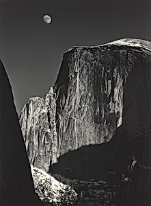 Moon and Half Dome, Yosemite National Park, California