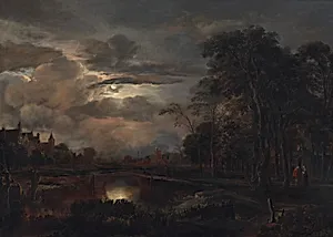 Moonlit Landscape with Bridge