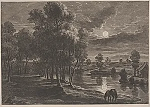 Moonlit River Landscape