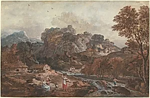 Mountain Landscape with Washerwomen and a Fisherman