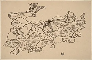 Mountain Stream by Egon Schiele