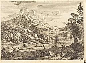 Mountainous Riverscape with Figures