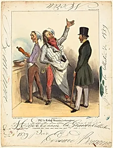 Mr. de Robert Macaire Restaurateur by Honoré Daumier and Edouard Bouvenne (colorist)