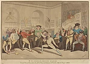 Mr. H. Angelo's Fencing Academy by after Thomas Rowlandson