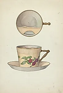 Mustache Cup and Saucer