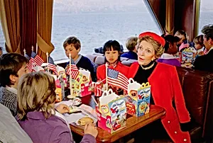 Nancy Reagan with Children, Lake Geneva, Switzerland
