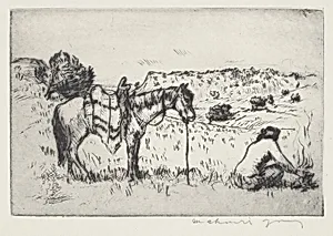 Navajo Woman and Pony