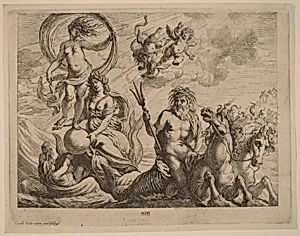 Neptune with Two Horses on the Sea