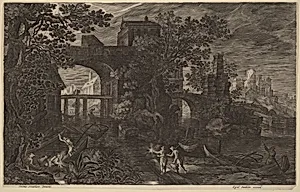 Nocturnal Landscape with River Fishermen outside City Walls