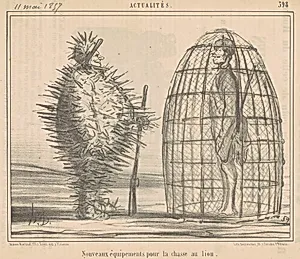 Nouveaux équipements pour la chasse au lion by Honoré Daumier