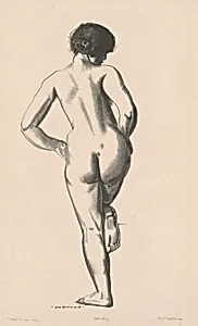 Nude Study, Girl Standing on One Foot