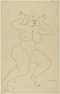 Nude with Her Hands Raised