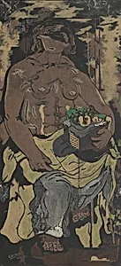 Nude Woman with Basket of Fruit