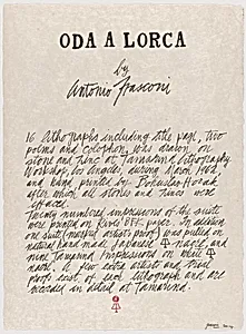Oda a Lorca (Colophon)