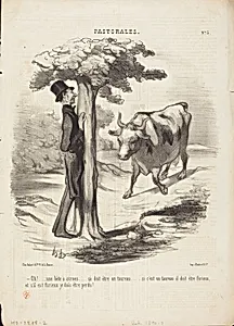 Oh!... une bête a cornes... by Honoré Daumier