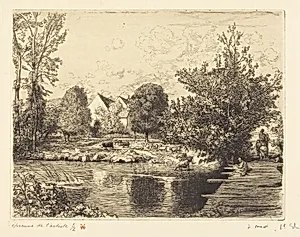 Old Foot-bridge, Banks of the Small Morin (Vieille passerelle, bords du petit morin)