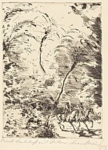 Oriental Landscape with Two Riders