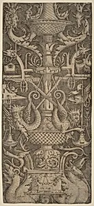 Ornament Panel with Dragons, Masks, and Instruments of War