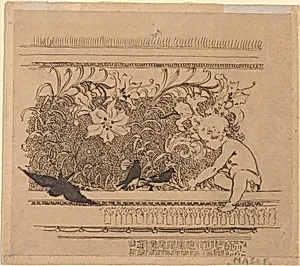 Ornamental Design with Birds and Lily