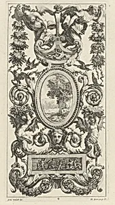 Ornamental Panel with Pan and Two Garland-Bearing Women