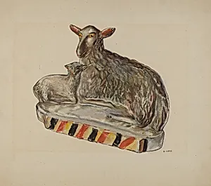 Pa. German Chalkware Sheep