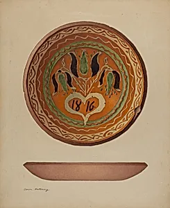 Pa. German Scraffito Plate