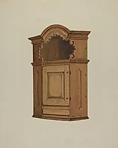 Pa. German Wall Corner Cupboard