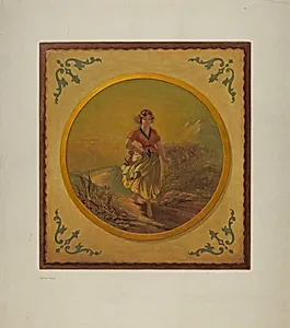 Painted Panel from Pullman Car Interior