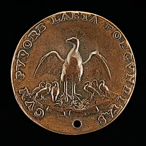 Peahen with Six Chicks [reverse]