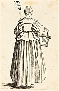 Peasant Woman with Basket, Seen from Behind