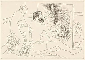 Peintre au travail observé par un modèle nu (Painter at Work Observed by a Nude Model)