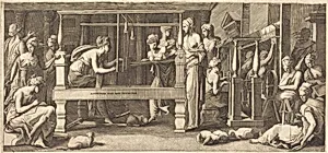 Penelope and Her Maids Weaving