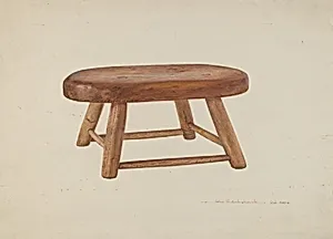 Pennsylvania Dutch Bed Stool