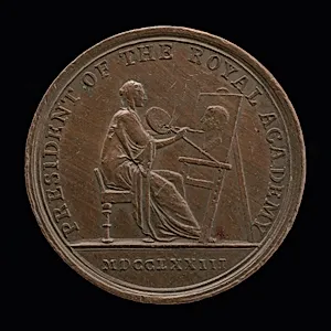 Personification of Painting at an Easel Portraying Sir Joshua Reynolds [reverse]