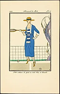 Petit costume de sport en toile bleu et blanche