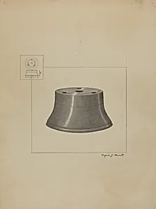 Pewter Inkwell