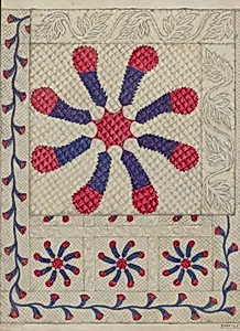 Pieced and Quilted Coverlet