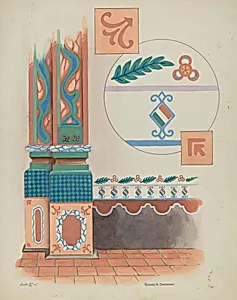 Pilaster and Sidewall in Church San Luis Rey Mission